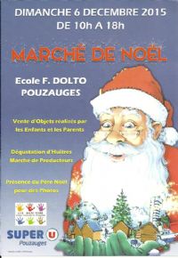 Marché de Noël des Écoles Publics Pouzauges. Le dimanche 6 décembre 2015 à Pouzauges. Vendee.  10H00